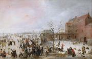 Hendrick Avercamp A Scene on the Ice Near a Town (nn03) china oil painting reproduction